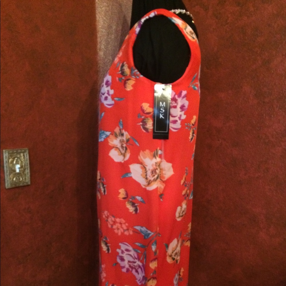 NWT MSK orange floral sheer dress - Picture 5 of 5